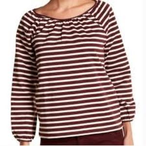 J. Crew striped peasant top size s